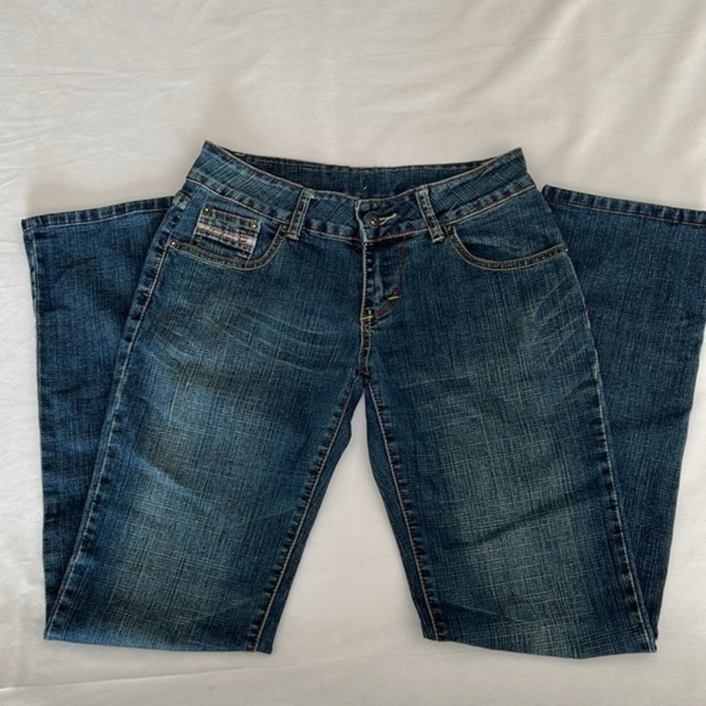 Women's Diesel Jeans with Red and Green threading, Great condition, 28x31